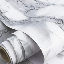 1 Roll Marble Paper 16 x 118 inch Marble Contact Paper Peel and Stick Marble Paper(White) Self-Adhesive Wallpaper Roll Vinyl Film Decorative for Countertops Cabinet Furniture Shelf Wallpaper