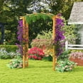 thumbnail image 4 of Gymax 7.5 FT Garden Arch Wooden Arbor Outdoor Wood Trellis for Climbing Plants, 4 of 10