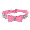 thumbnail image 1 of Collar de perro de cristal con lazo, collar de perro con diamantes de imitación, collar de perro dorado brillante, 1 of 5
