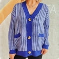 thumbnail image 1 of Hot6sl Womens Knitted Contrasting Cardigan Sweater V-neck Sweater, 1 of 5