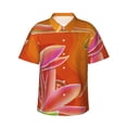 thumbnail image 2 of Goofa Orange Flower Psychedelic Hawaiian Shirt for Men, Unisex Summer Beach Casual Short Sleeve Button Down Shirts,Aloha Tropical Floral print shirt-Small, 2 of 9