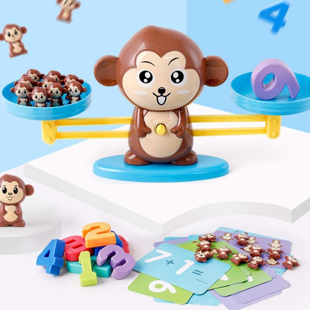 Math Monkey Scale Balance Playset Preschool Educational Counting Game Toys 