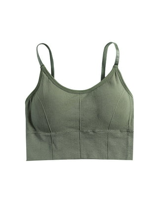 Breathable Bra Tank with Built in Bra Tank Tops Strap Stretch Cotton  Camisole with Built in Padded Shelf Bra Bras Green at  Women's  Clothing store