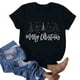 thumbnail image 1 of Puntoco Blusa de manga corta con estampado de moda para mujer, divertida camiseta de cuello redondo, 1 of 3