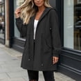 thumbnail image 6 of jobturf Plus Size Rain Jacket Women Waterproof Drawstring Windbreaker Jackets Lightweight Long Sleeve Raincoat with Hood and Pockets L-5XL, 6 of 7