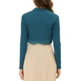 thumbnail image 3 of Allegra K Women's Elegant Ruffle Collar Crop Cardigan Open Front Knitted Shrug Top, 3 of 5