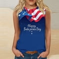 thumbnail image 5 of Fartey American Flag Sleeveless Shirts for Women Plus Size Independence Day Crew Neck Tank Tops Funny Letter Printed Tees Independence Day Tunic Tanks Blue S, 5 of 5