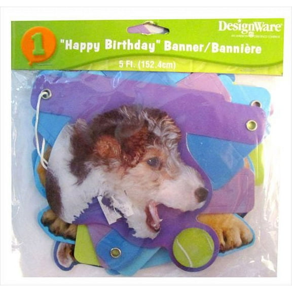 Puppy Party 5ft Happy Birthday Banner (1ct)