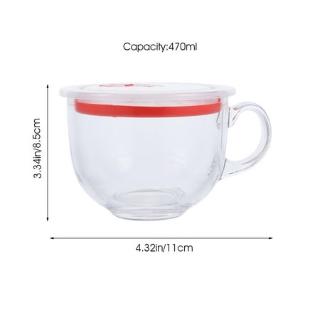 

1 Set of Multi-purpose Breakfast Storage Cup Glass Milk Cup Oatmeal Mug Portable Mug With Lid