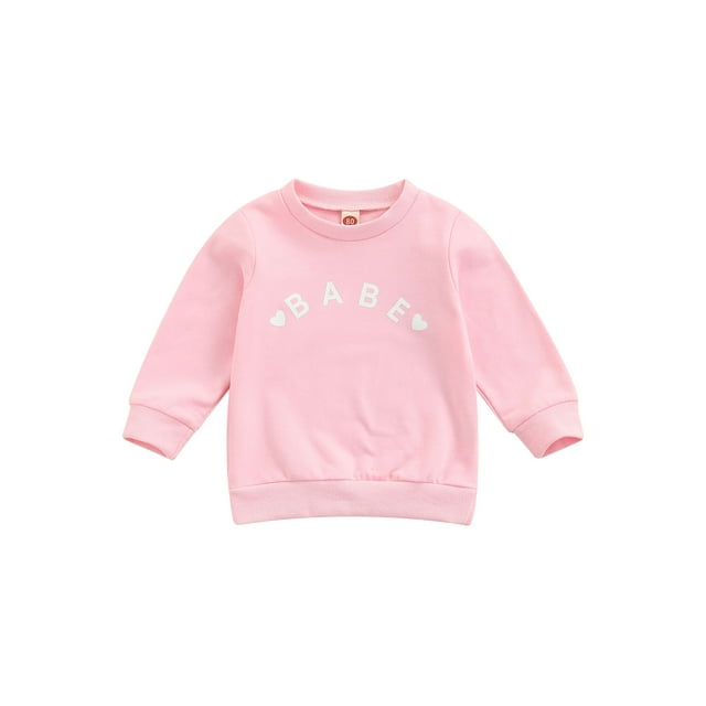 Xingqing Chandails en Molleton pour Bébé Fille Garçon Hauts Imprimé Lettre Bébé Manches Longues Pull Tenues