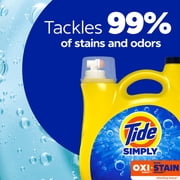 Tide Simply Laundry Detergent Liquid, Oxi Boost + Ultra Stain Release, Refreshing Breeze Scent, 129 fl oz, 96 Loads