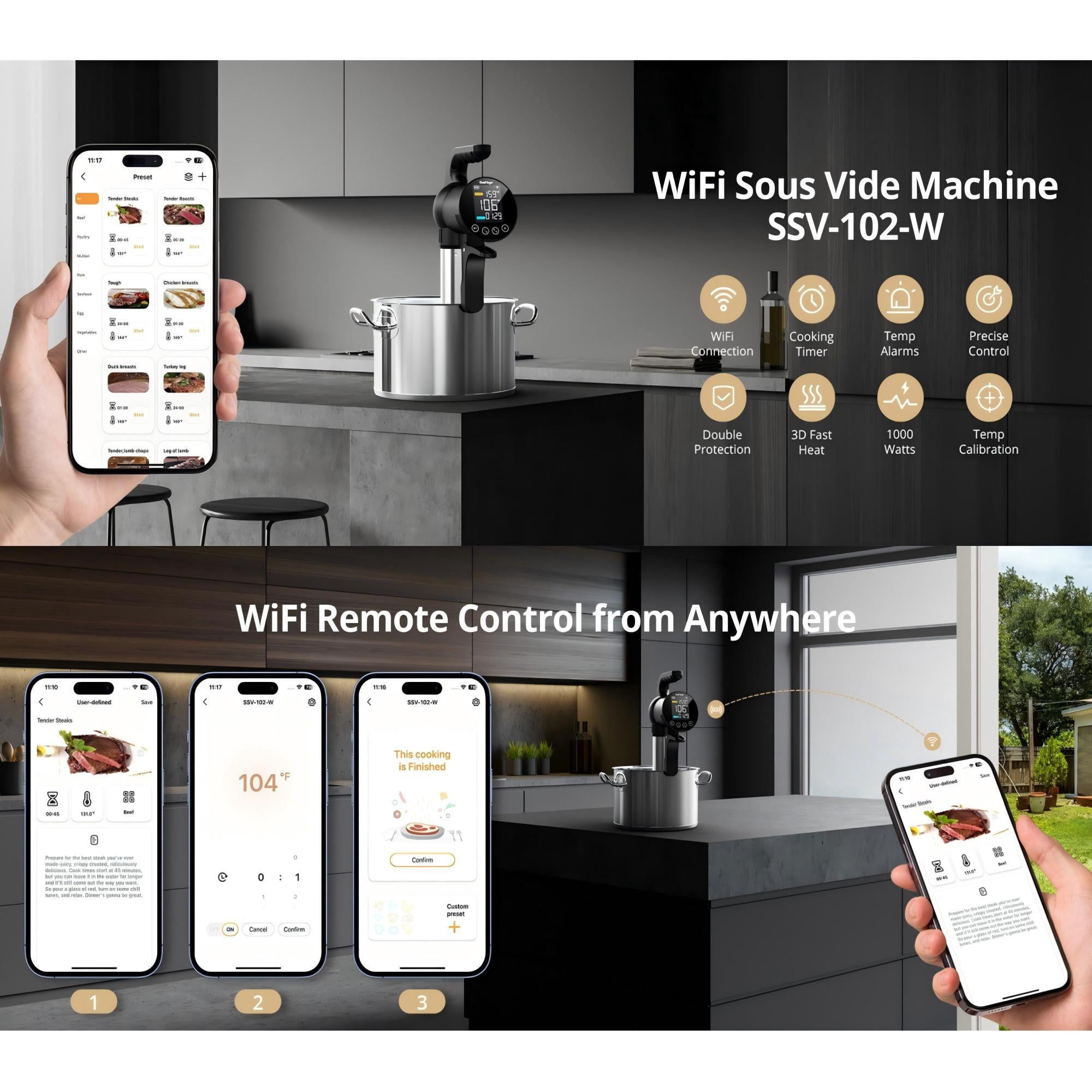 Inkbird Vacuum Sealer Machine & WiFi Sous Vide Precision Cooker Bundle, 7 Modes Food Sealer with Built-in Cutter