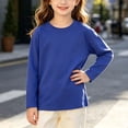 thumbnail image 2 of Loopsun Kids Boys Girls Fall Tops 1-11Years Solid Long Sleeve Pullover Shirts, 2 of 5