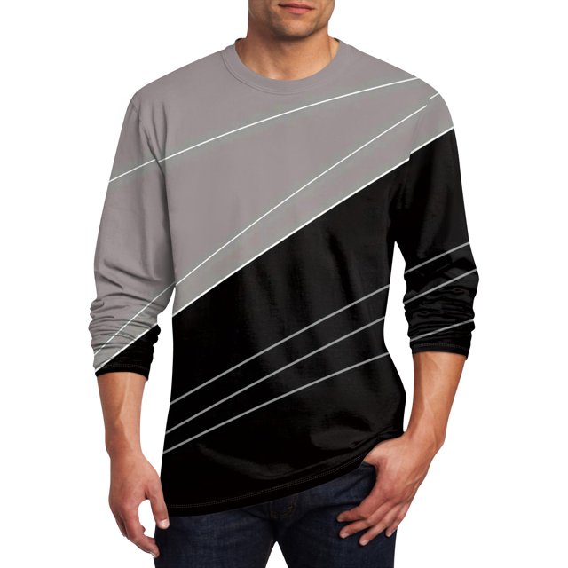 Men's T Shirt O-Neck Clothing Apparel Outdoor Long Sleeve Print Fashion Designer Vintage 2XL