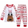 thumbnail image 1 of Conjunto de ropa navideña con dibujos de Papá Noel para niño y niña, pijamas de manga larga para bebé, camisetas y pantalones, ropa de dormir para el hogar, 2 uds., 1 of 4