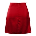 thumbnail image 5 of Ladies Satin Silk High Waist Mini Skirt - Hip Zipper, Polyester, Casual Summer Beachwear, S-XL Sizes, 5 of 5