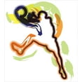 thumbnail image 3 of Ambesonne Sketchy Duvet Cover Sets, Man Playing Basketball, 2-King, Orange Black Lime Green, 3 of 7
