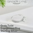 thumbnail image 3 of Greta Engagement Ring Sterling Silver Twist Clear Cz Women Ginger Lyne Collection, 3 of 7