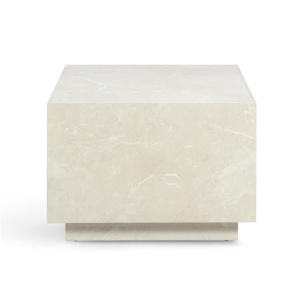 Pemberley Row Engineered Wood Cream Coffee Table Rectangular Smooth Surface 47.2"W x 24"D x 16.3"H Unassembled