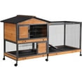 thumbnail image 1 of Aivituvin Rabbit Cage Indoor with Metal Frame Rabbit Hutch Waterproof Oudoor Guinea Pig Cage, 1 of 6
