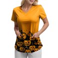 thumbnail image 4 of enyan Women's Halloween Shirts Pumpkin T-Shirt Gift Spooky Graphic Tees Short Sleeve Fall Tops Women’s Halloween Shirt(Gold,XXL), 4 of 7