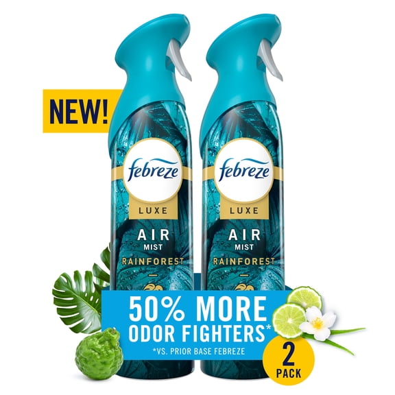 Febreze Air Mist Luxe Air Freshener Spray Rainforest Scent, 8.1oz 2 Count