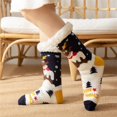 thumbnail image 4 of Christmas Socks Women Men Home Fuzzy Winter Warm Slipper Socks Novelty Xmas Tree Santa Claus New Year Party Coral Fleece Cozy Socks Decor Funny Gift, 4 of 8