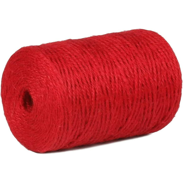 PerkHomy Natural Jute Twine 600 Feet Long Colored Twine Rope for Crafts  Gift Wrapping Packing Gardening and Wedding Decor (Red) 