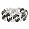 thumbnail image 4 of Stainless Steel Bracelet Links mm 7.5 in Polished w/Black Ceramic 7.5in, 4 of 6