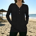 thumbnail image 5 of Women's UPF 50+ Sun Protection Jacket Hooded Women's Sports V-neck Sun Protection Hooded Solid Color Front Decorated Button Long Sleeve Top, 5 of 7