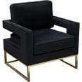 thumbnail image 3 of 32 Inch Modern Accent Chair, Performance Soft Velvet, Jet Black, Gold Frame, 3 of 3