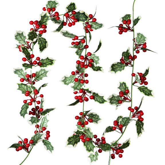 MAMOWEAR Red Berry Christmas Garland, 6Foot Flexible Artificial Berry Garland for Indoor Outdoor Home Fireplace Winter New Year Christmas Decoration
