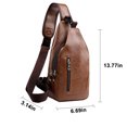 thumbnail image 3 of Clearance under $5 Usloyux Large Sling Bag for Women Men Crossbody Purse Leather Fashionable Trendy Chest Bag for Travel, Fanny Pack, 3 of 7