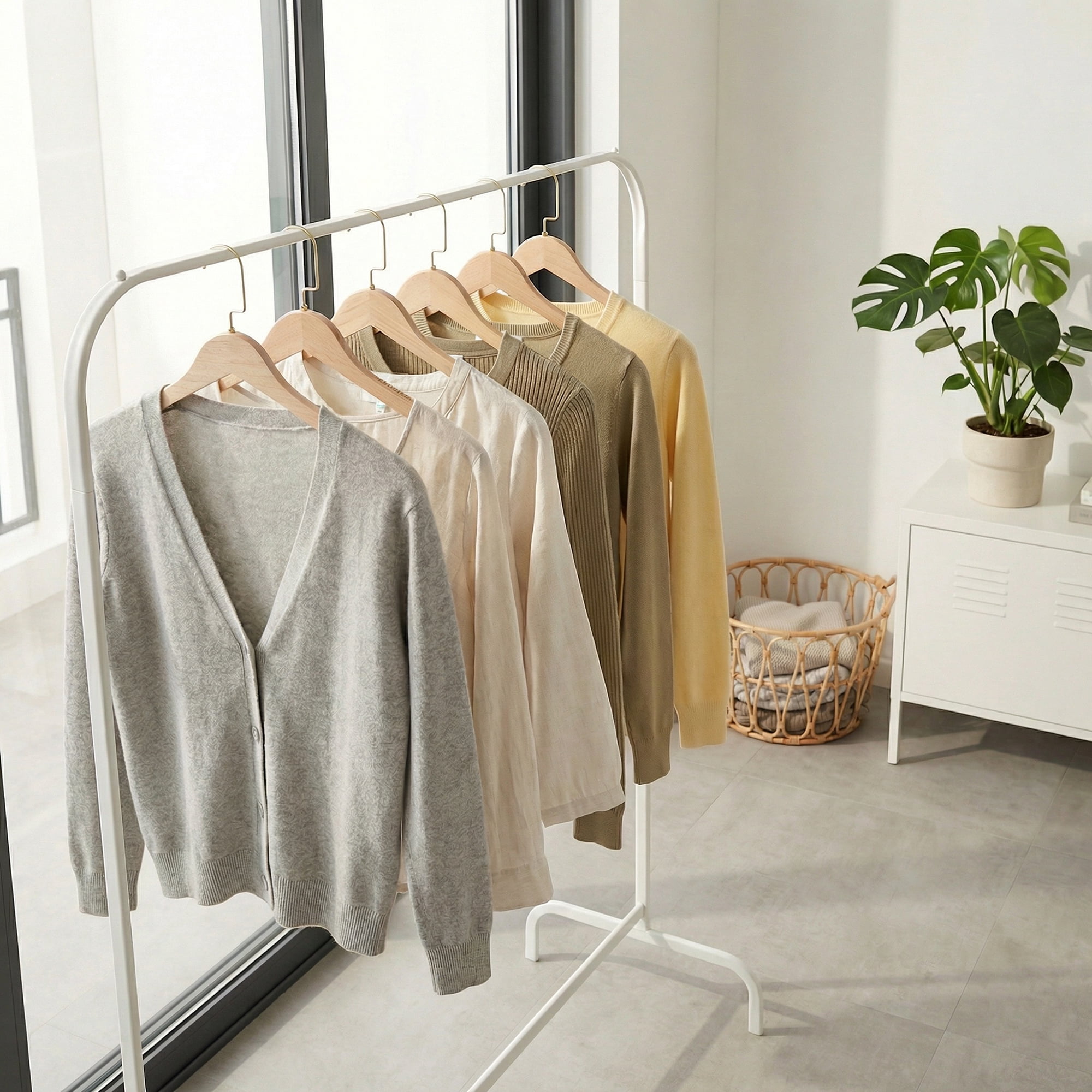 Unique Bargains 2Pcs Plastic Durable Space Saving Nonslip Hangers Natural 15.4x8.7inch