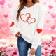 thumbnail image 1 of Xuyuer Valentine's Sweatshirt Women Love Heart Graphic Pullover Top Valentines Gifts Shirt, 1 of 9