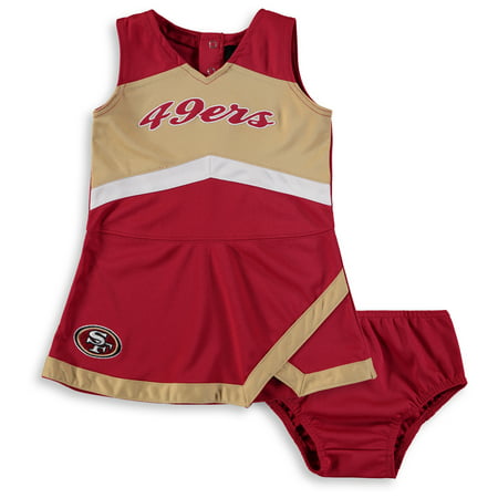 San Francisco 49ers Girls Toddler Cheer Captain Jumper Dress - Scarlet/Gold