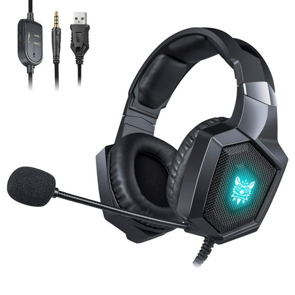 axGear Onikuma K8 Wired Stereo Over Ear Gaming Headset with RGB Light 3.5mm Audio Jack