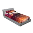 thumbnail image 2 of Ambesonne Modern Fitted Sheet & Pillow Sham Set, Urban City Night Skyline, Twin, Multicolor, 2 of 2