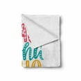 thumbnail image 2 of Saying Soft Flannel Fleece Blanket, Hello in Different Languages with Floral and Abstract Details Fun Greeting Words Art, Cozy Plush for Indoor and Outdoor Use, 50" x 70", Multicolor, by Ambesonne, 2 of 6