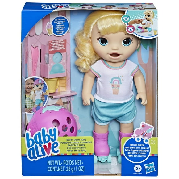 Baby Alive Roller Skate Baby Doll, Blonde Hair