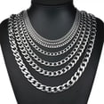 thumbnail image 5 of 3/5/7/9/11mm Stainless Steel Cuban Curb Chain Silver/Black/Gold Necklace Chain, 5 of 7