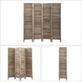 thumbnail image 4 of Room Dividers, 4 Panel Freestanding Room Divider, Wood Louver Folding Privacy Screen, Room Divider, Privacy Partial Partition Foldable Panel Screen,Dual-Sided Hinges for Home Office,Light Brown, 4 of 10