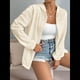 thumbnail image 5 of Chaqueta Ligera con Capucha y Cremallera para Mujer, Informal, de Otoño, de Larga, Color Liso, para Exteriores Albaricoque L, 5 of 9
