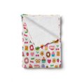 thumbnail image 2 of Tea Party Soft Flannel Fleece Throw Blanket, Sweets Candies Cookies Fruit and Other Things Cheerful Composition, Cozy Plush for Indoor and Outdoor Use, 50" x 60", Multicolor, by Ambesonne, 2 of 6