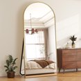 thumbnail image 2 of GLSLAND Full Length Mirror 76"x 35" Arched Floor Mirror with Stand,Modern Wall Mirror,Gold, 2 of 6