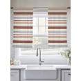 thumbnail image 5 of Beige Khaki Striped Sheer Curtains 54 Inch Length 2 Panels Set Window Treatments, Farmhouse Stripes Modern Abstract Art Rod Pocket Semi Curtains for Living Room/Bedroom/Kitchen Décor, 104"W x 54"L, 5 of 7