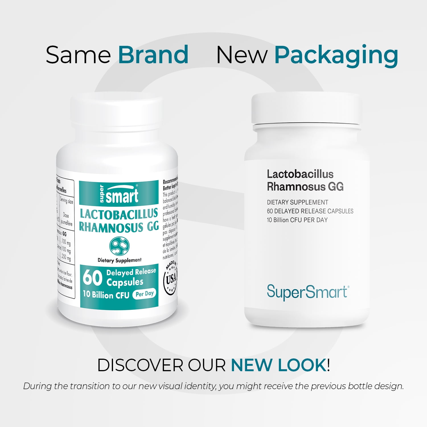 SuperSmart Lactobacillus Rhamnosus GG 10 Billion CFU per Day (LGG Probiotic with Inulin) - L. Rhamnosus Supplement | Non-GMO & Gluten Free - 60 DR Capsules