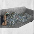 thumbnail image 5 of Cartoon Soft Flannel Fleece Blanket, Childish Earth Worms Ladybugs Birds Flowers Pastel Nature Love Hearts Doodle, Cozy Plush for Indoor and Outdoor Use, 70" x 90", Grey Multicolor, by Ambesonne, 5 of 5