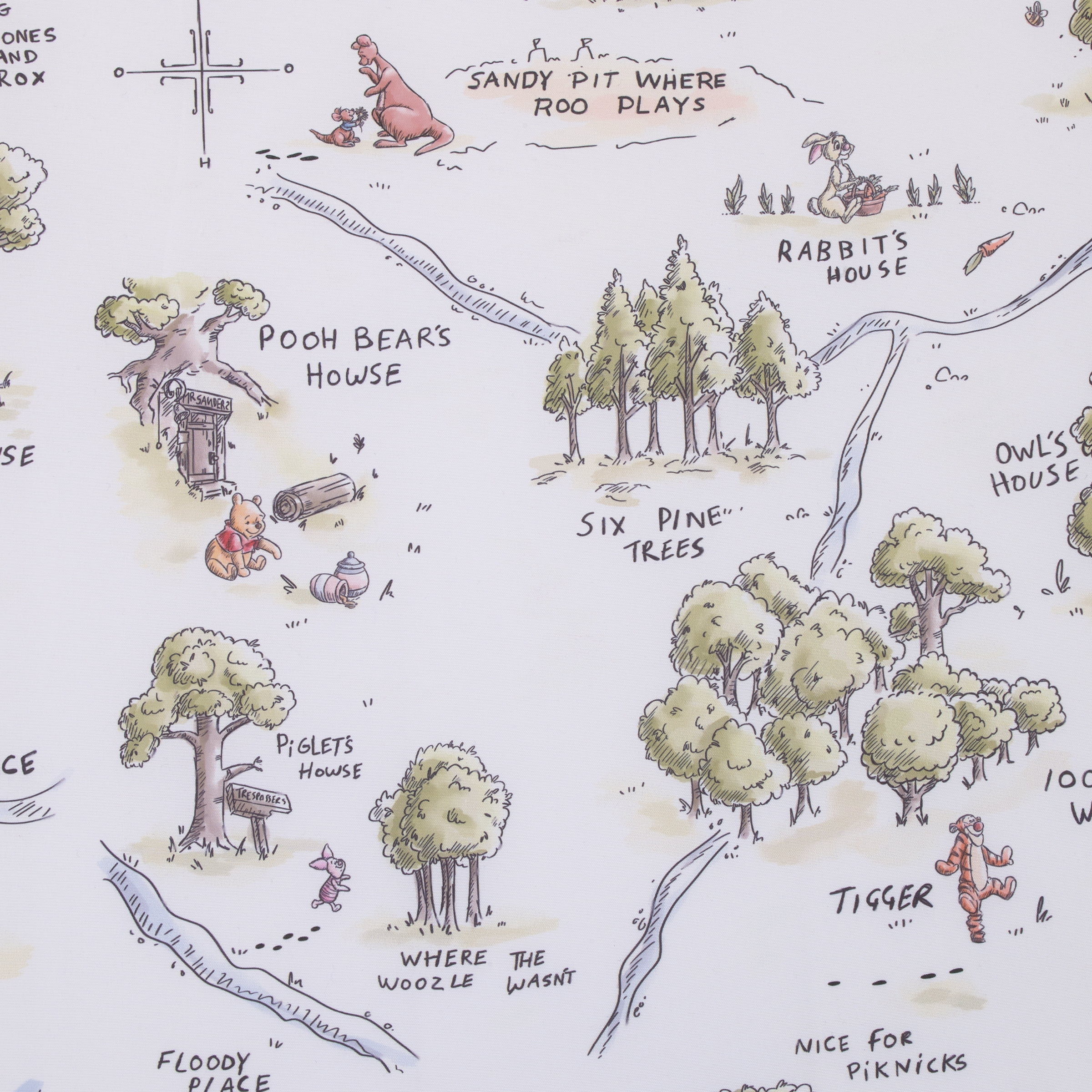 Disney Classic Winnie the Pooh 100 Acre Woods Fitted Crib Sheet
