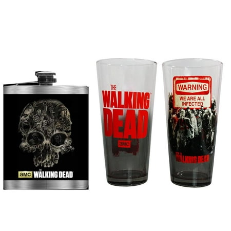 - The Walking Dead Walker Bundle, Pint Glass 2-Pack and 8oz Flask